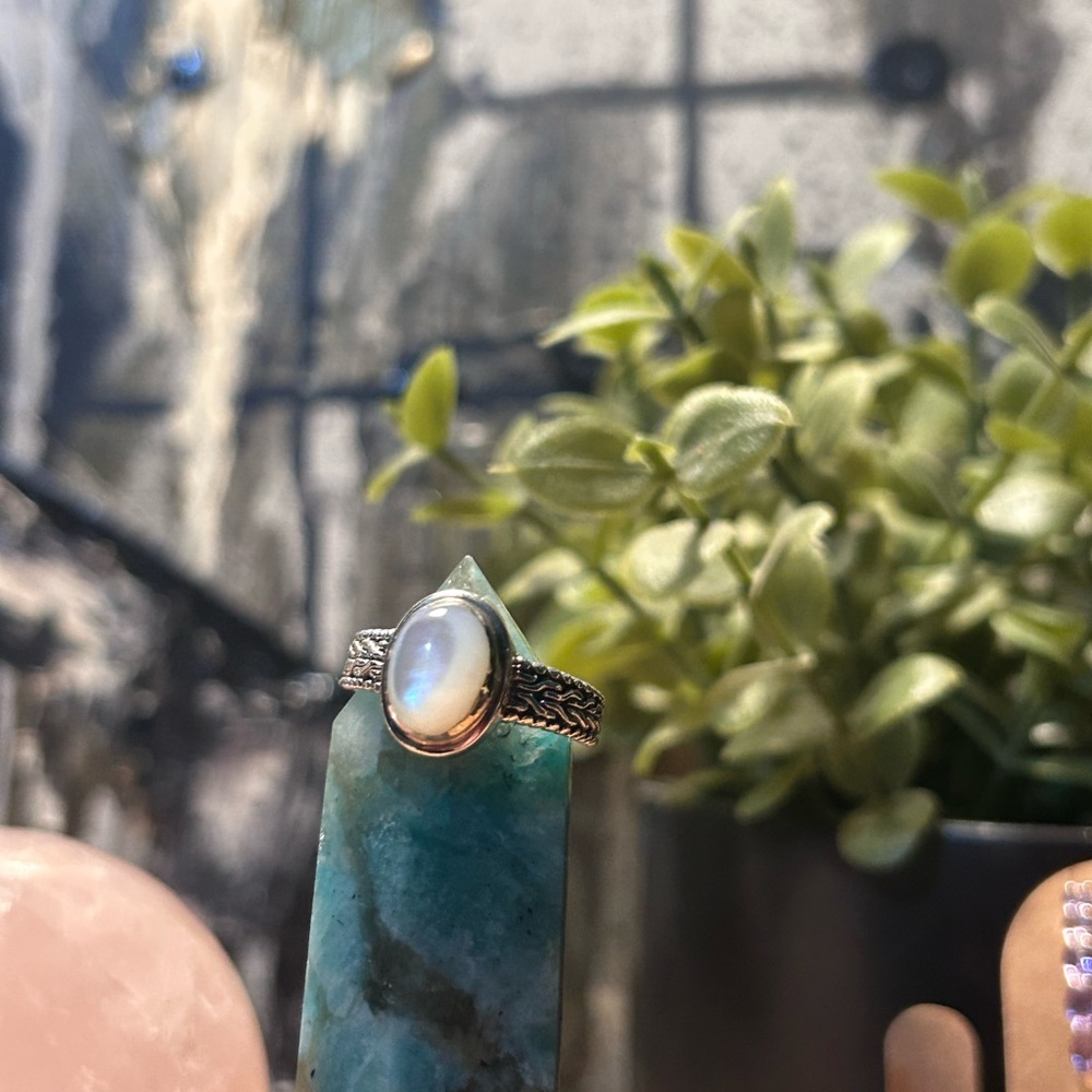 Cats Eye Gemstone On Solid Silver 925 Ring Band - image 5